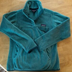Patagonia Re-tool Teal Green Fleece Pullover